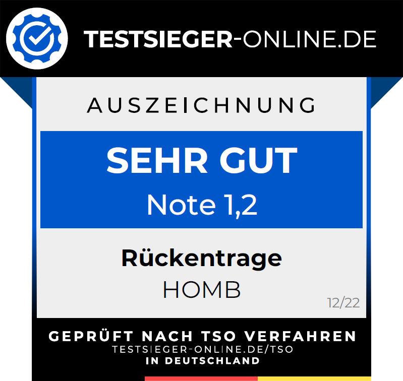 Testsiegel HOMB Rückentrage